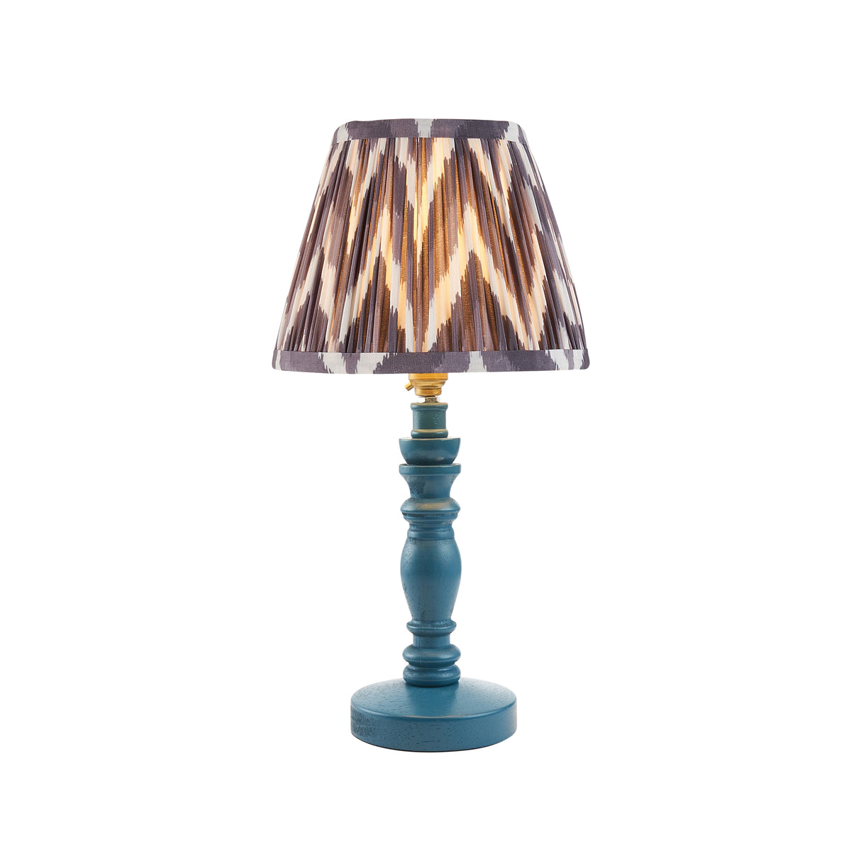 Wooden Blue Bibury & Zigzag 20cm Pearl grey shade - Comet Lighting