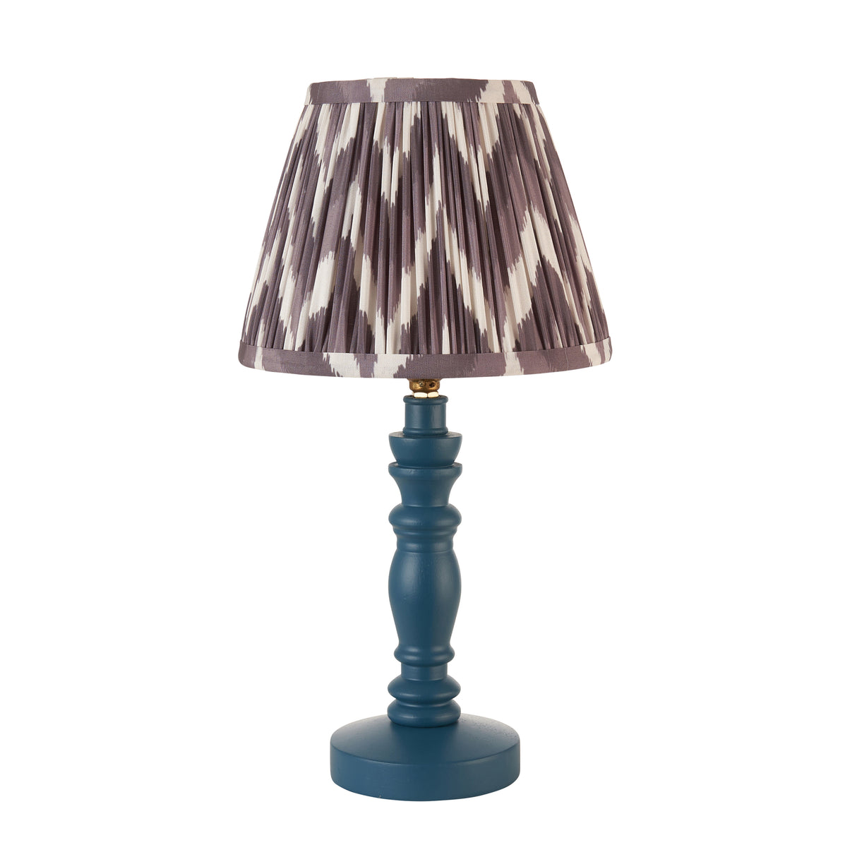 Wooden Blue Bibury & Zigzag 20cm Pearl grey shade - Comet Lighting