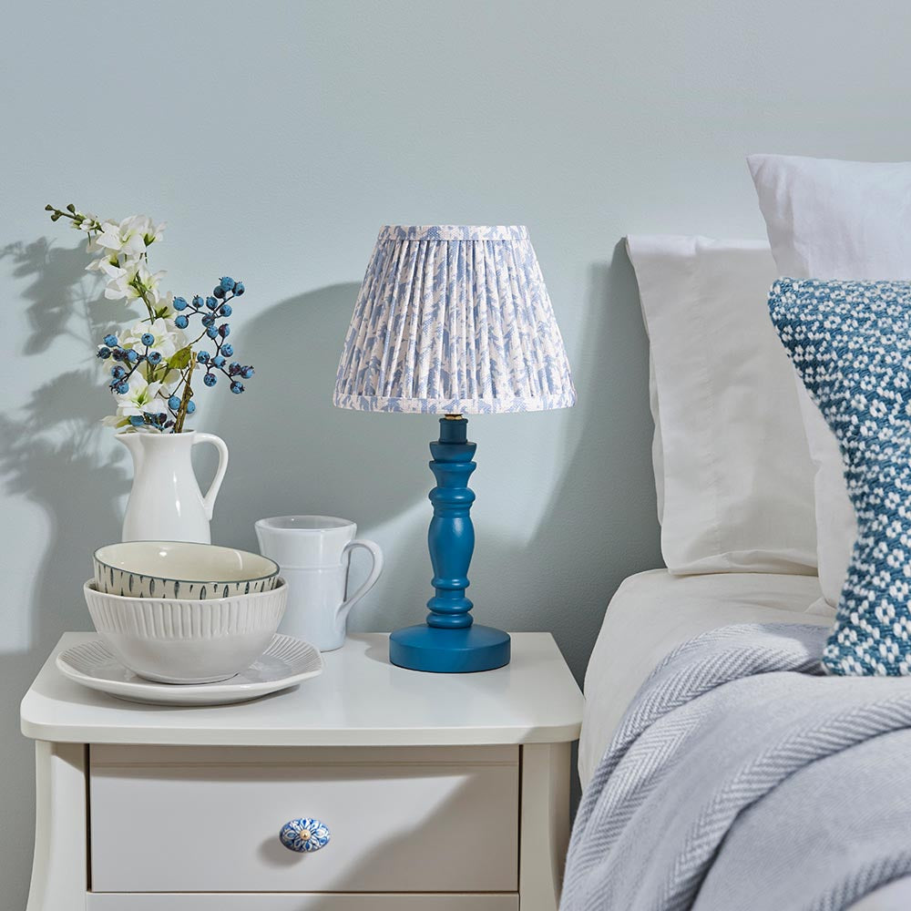 Wooden Blue Bibury & Leaf 20cm Shell bay blue shade - Comet Lighting