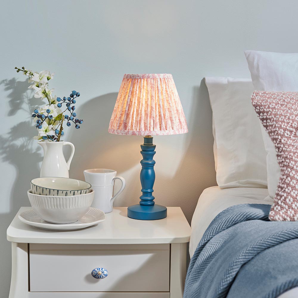 Wooden Blue Bibury & Leaf 20cm Peachy keen shade - Comet Lighting