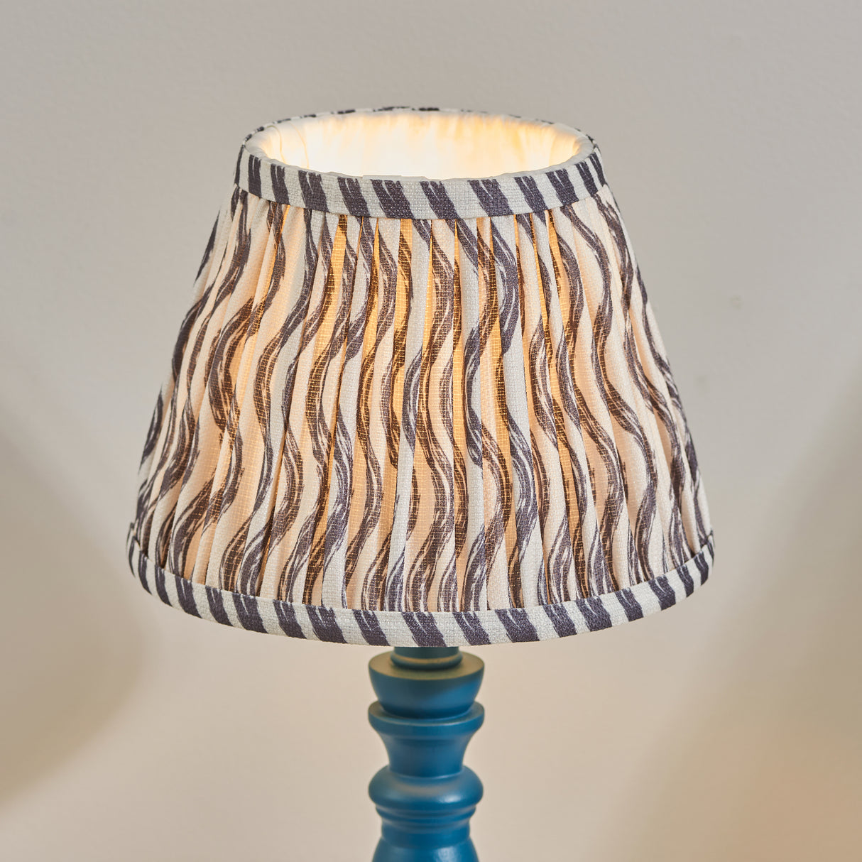 Wooden Blue Bibury & Ripple 20cm Pearl grey shade - Comet Lighting