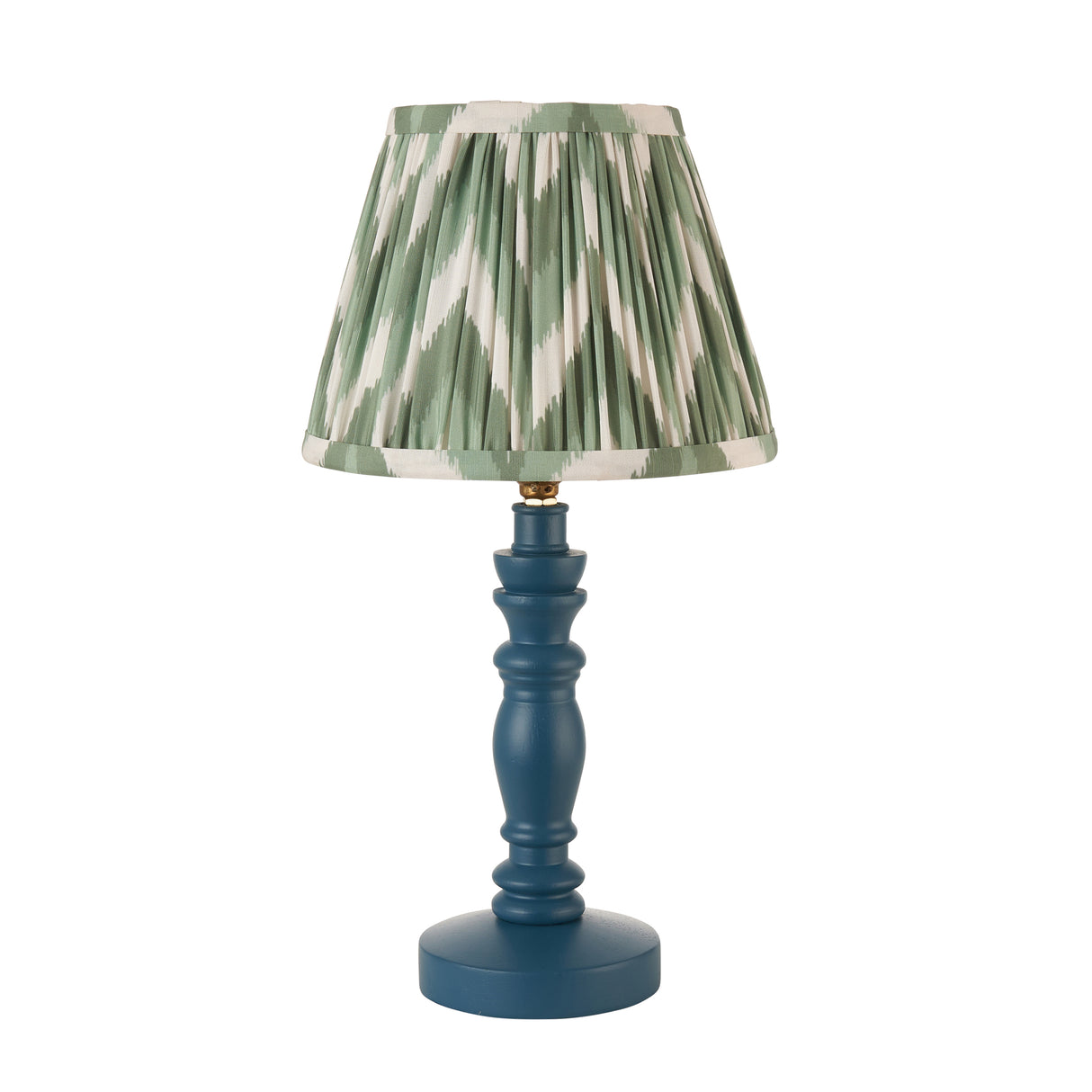 Wooden Blue Bibury & Zigzag 20cm Cotswold green shade - Comet Lighting