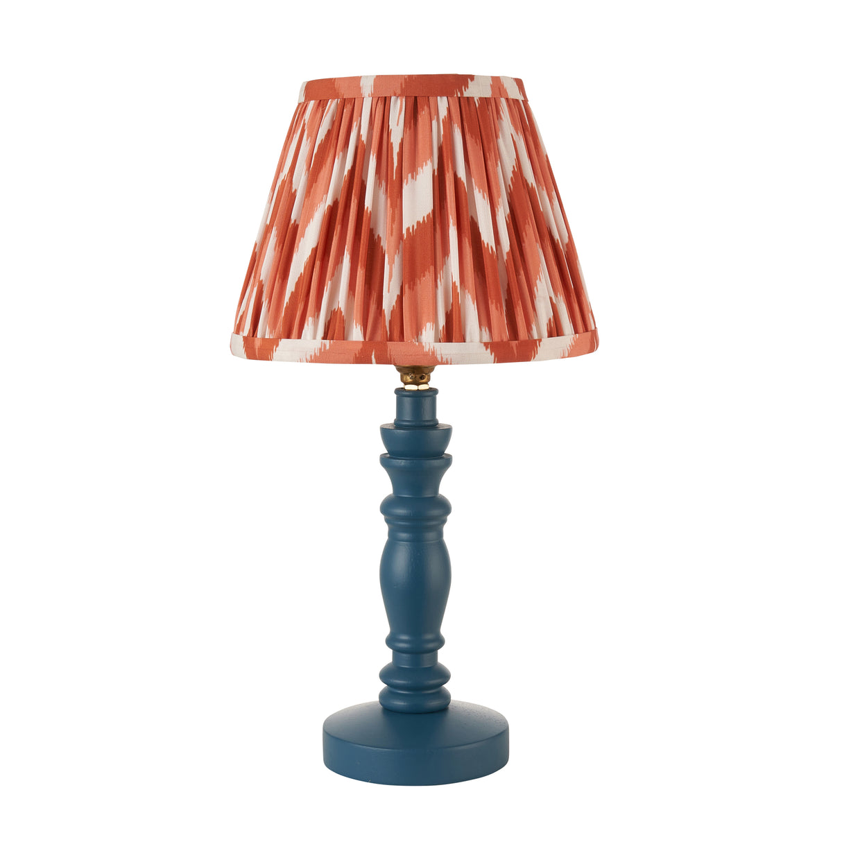 Wooden Blue Bibury & Zigzag 20cm Apricot orange shade - Comet Lighting