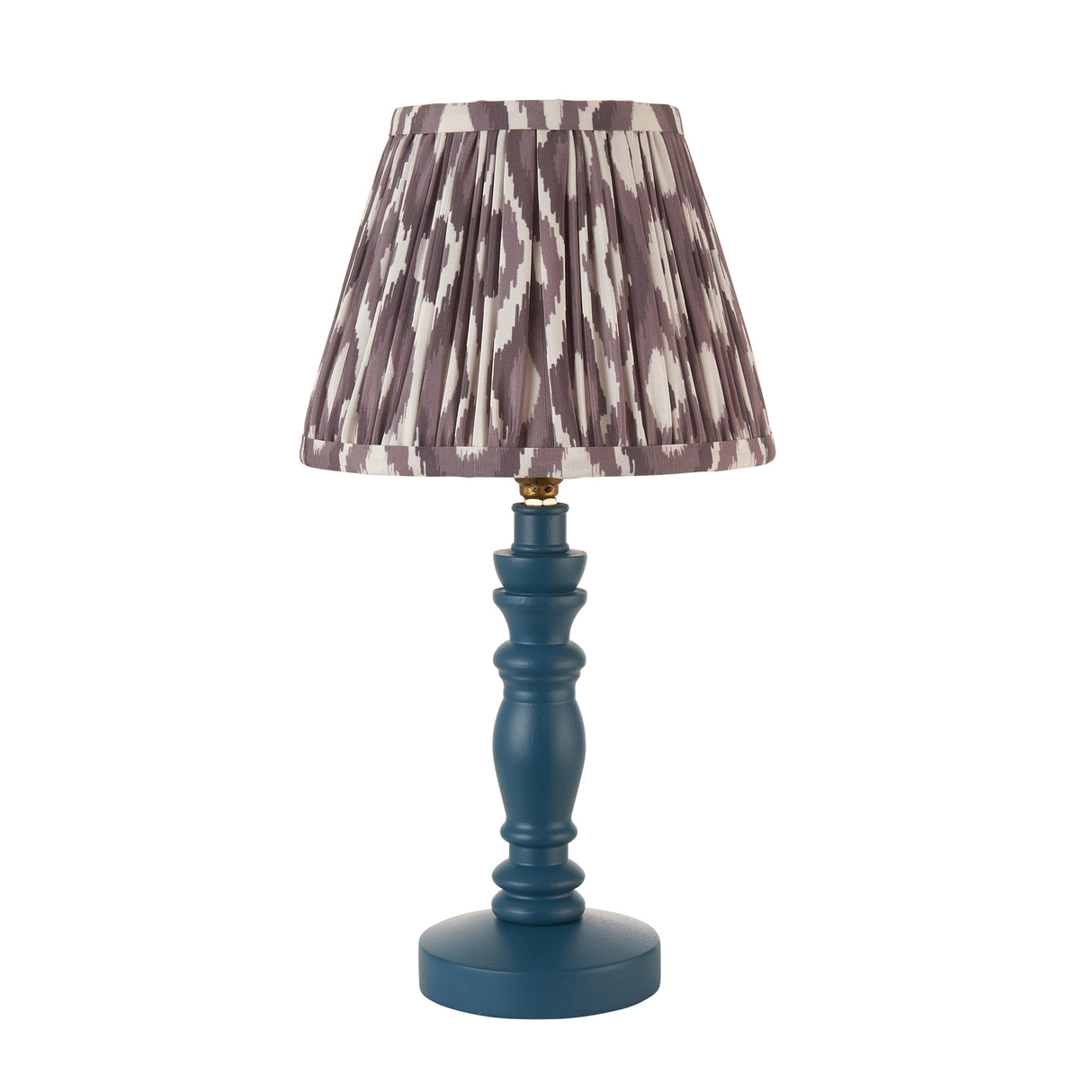 Wooden Blue Bibury & Ikat 20cm Pearl grey shade - Comet Lighting