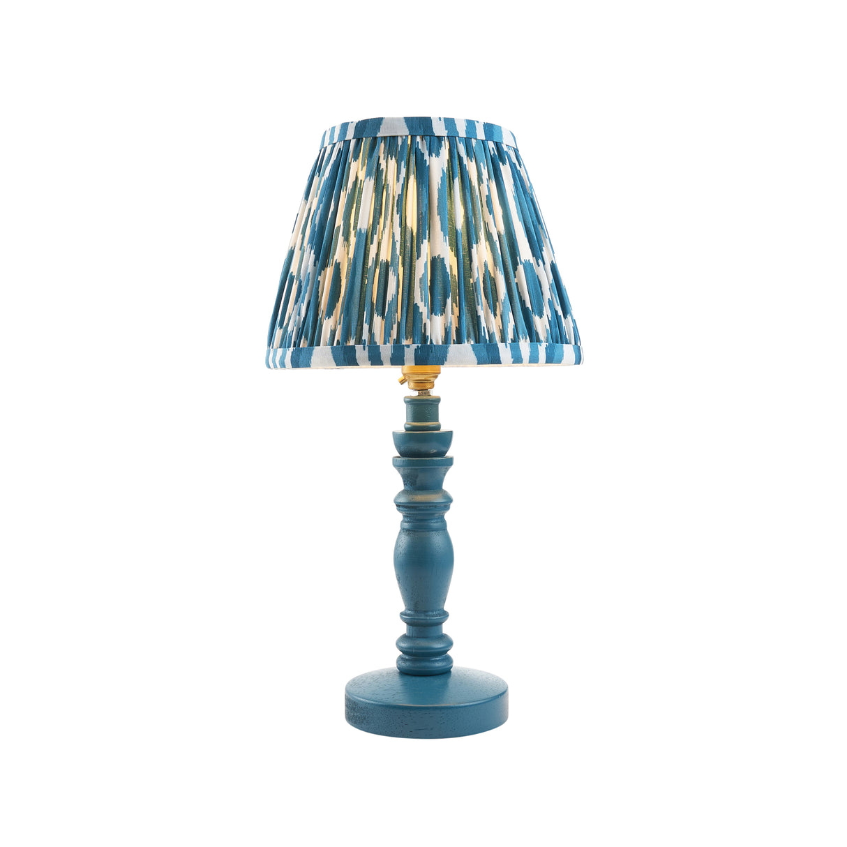Wooden Blue Bibury & Ikat 20cm Marlin blue shade - Comet Lighting