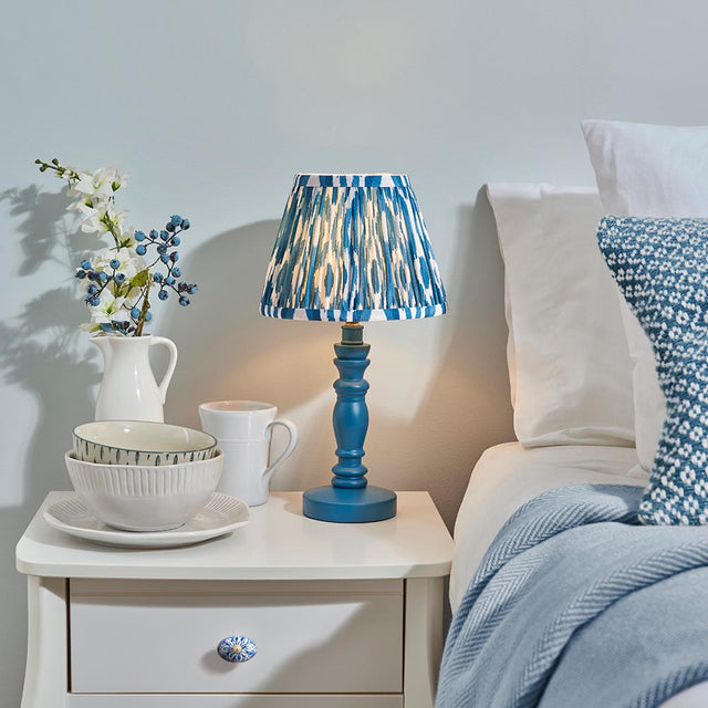 Wooden Blue Bibury & Ikat 20cm Marlin blue shade - Comet Lighting