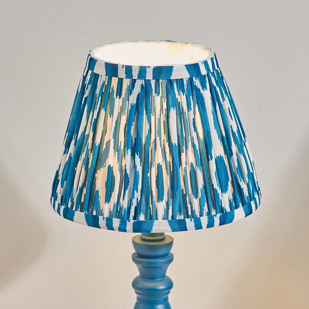 Wooden Blue Bibury & Ikat 20cm Marlin blue shade - Comet Lighting
