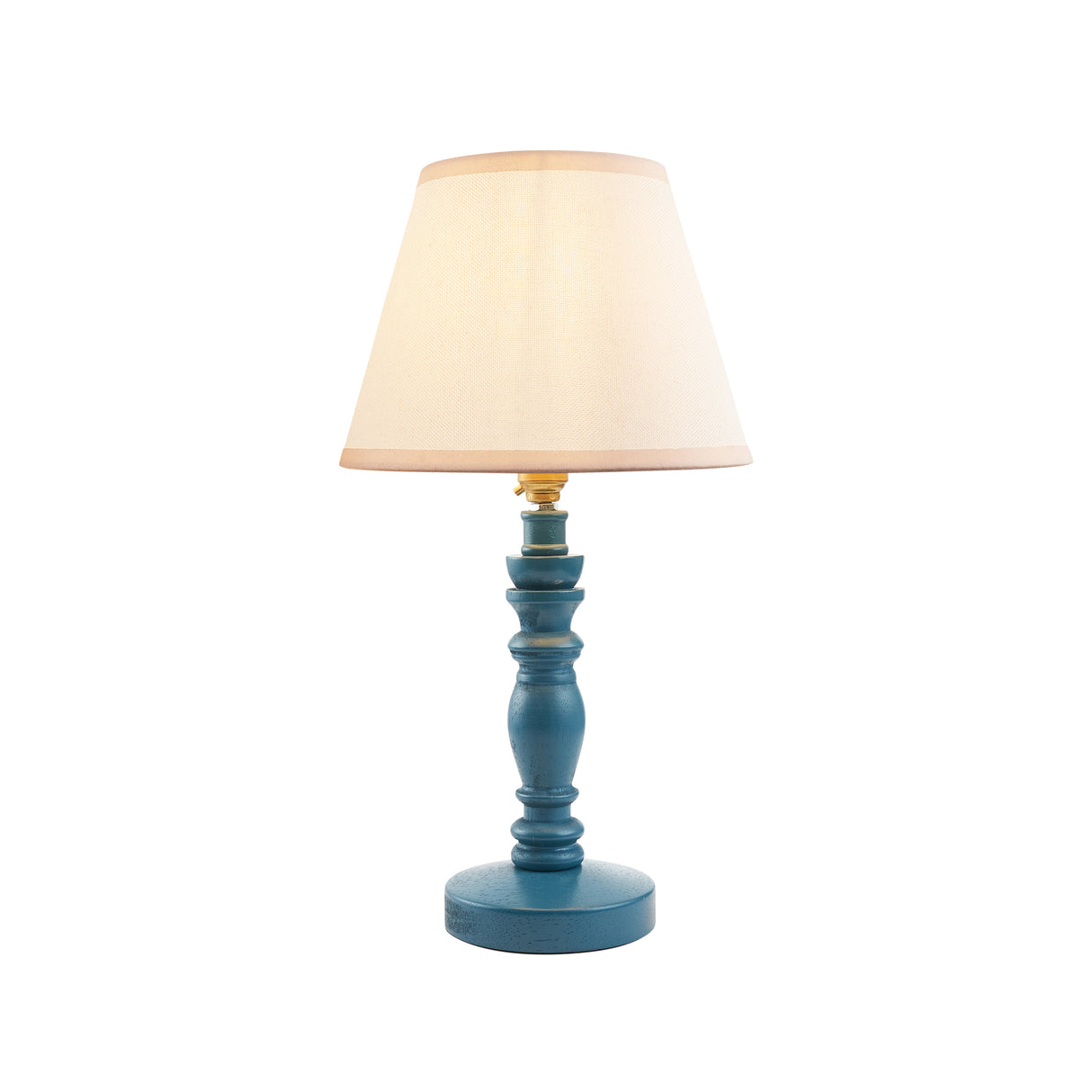 Wooden Blue Bibury & Ivy 20cm Vintage white shade - Comet Lighting