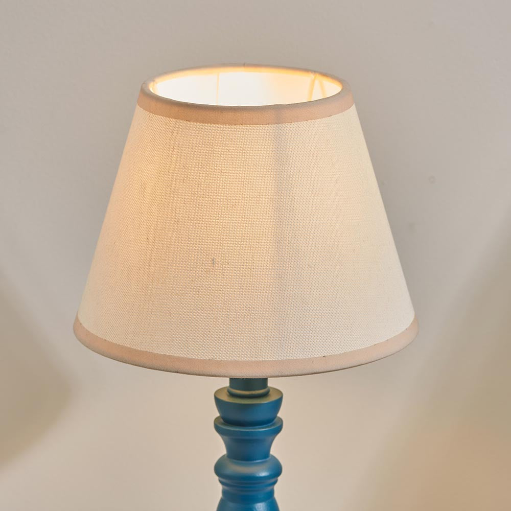 Wooden Blue Bibury & Ivy 20cm Vintage white shade - Comet Lighting