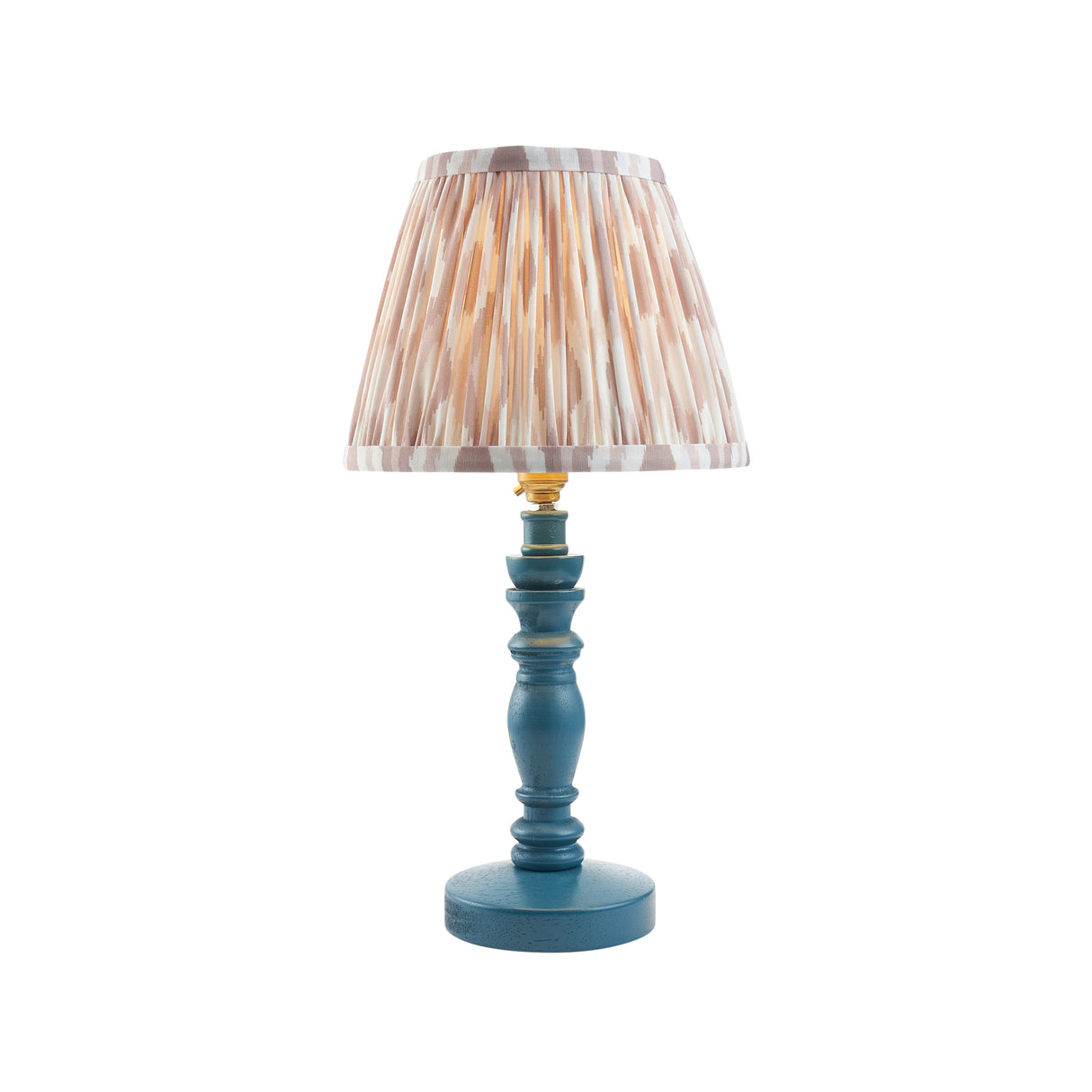 Wooden Blue Bibury & Ikat 20cm Neutral shade - Comet Lighting