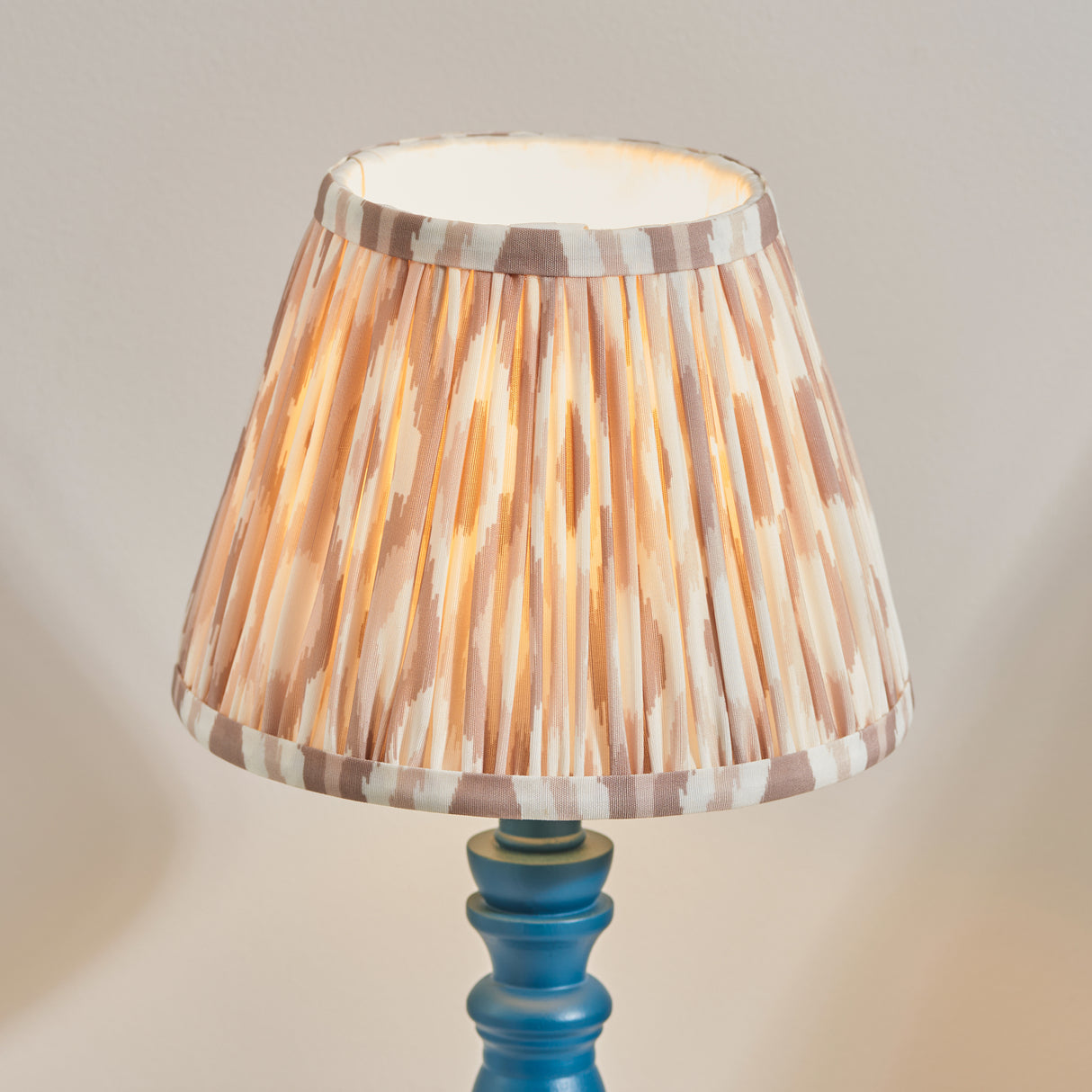 Wooden Blue Bibury & Ikat 20cm Neutral shade - Comet Lighting