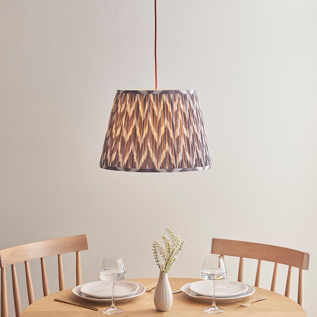 Eltham & Zigzag 40cm Pearl grey shade - Comet Lighting