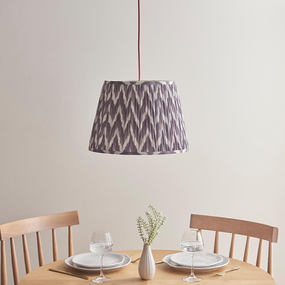 Eltham & Zigzag 40cm Pearl grey shade - Comet Lighting