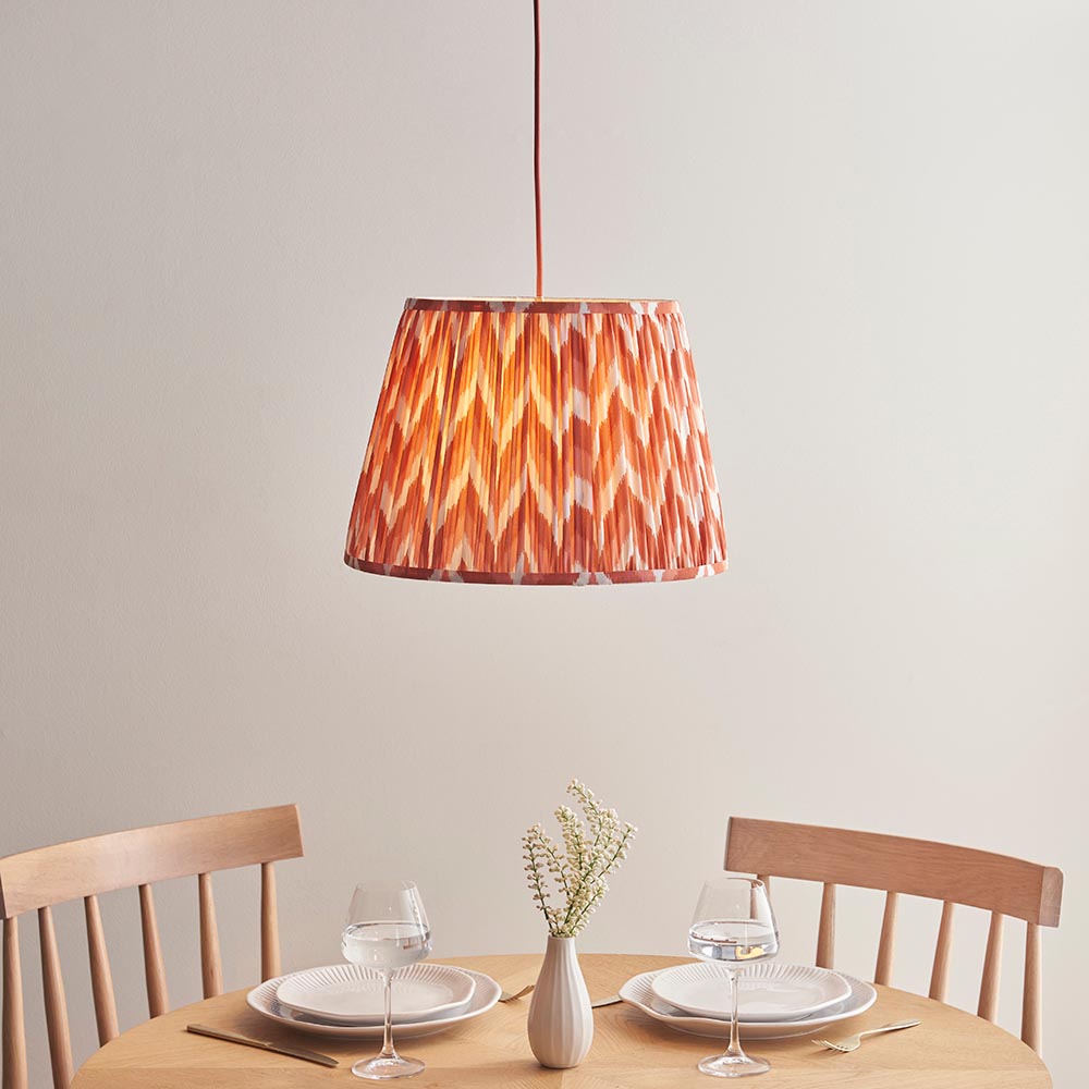 Eltham & Zigzag 40cm Apricot orange shade - Comet Lighting