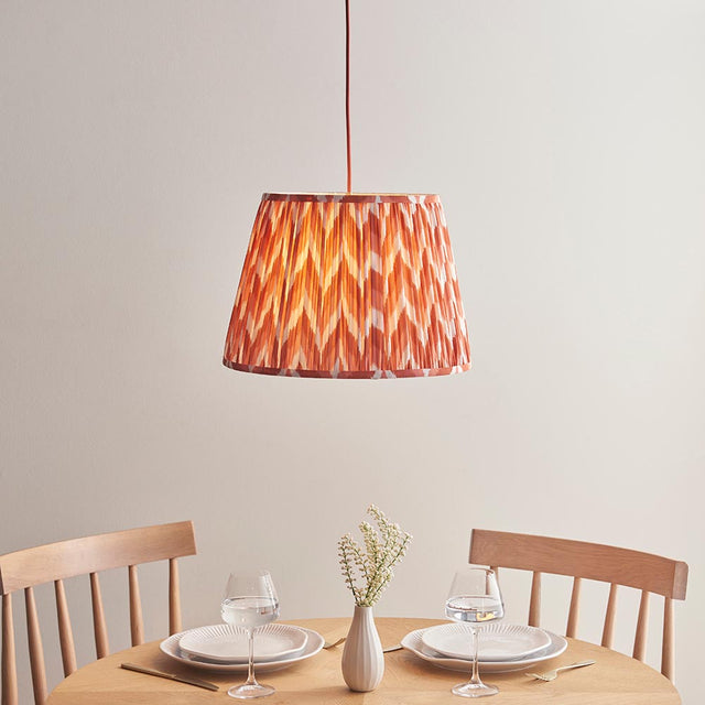 Eltham & Zigzag 40cm Apricot orange shade - Comet Lighting