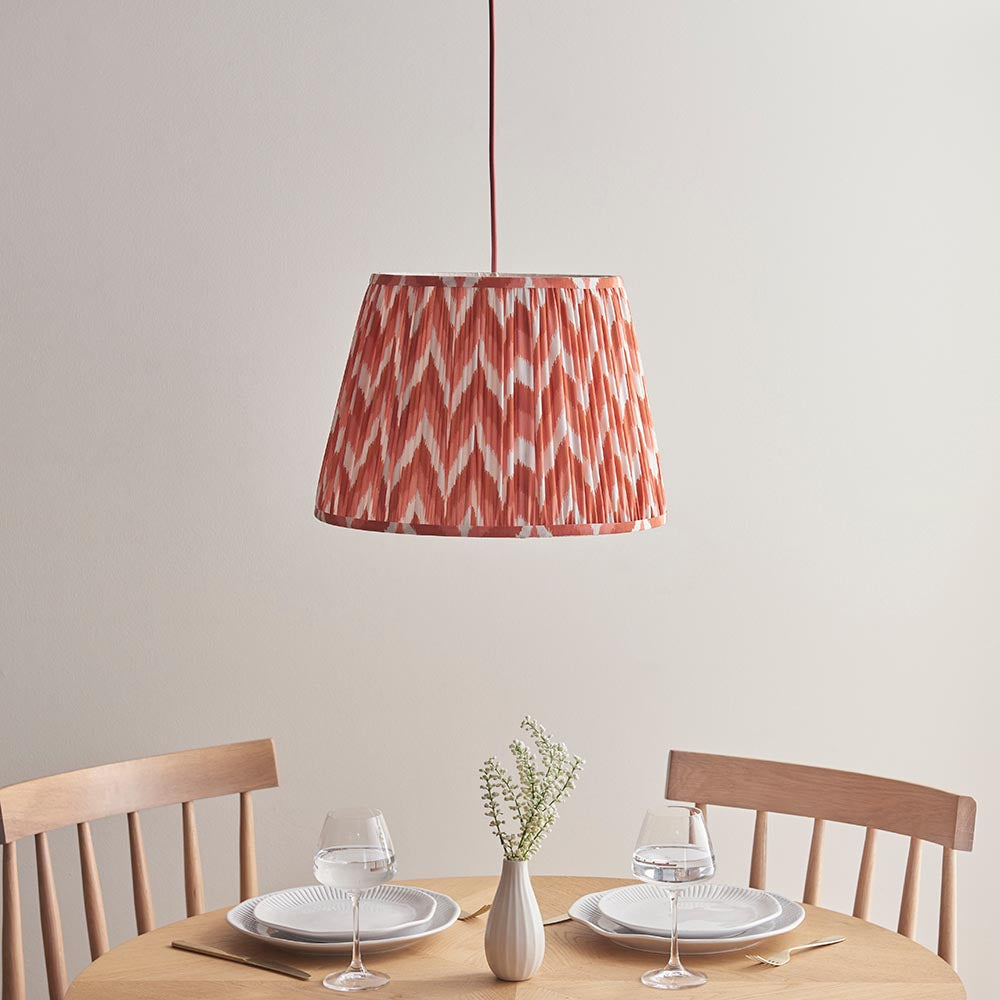 Eltham & Zigzag 40cm Apricot orange shade - Comet Lighting