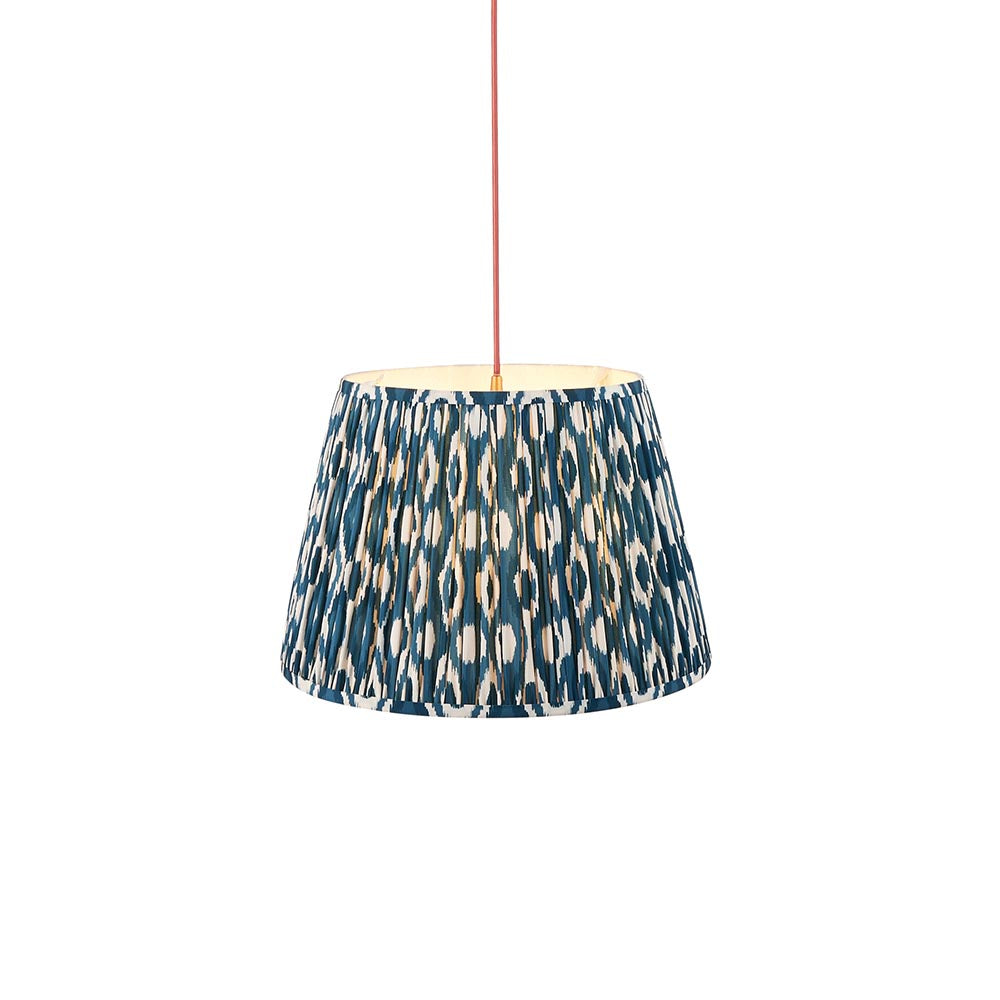 Eltham & Ikat 40cm Marlin blue shade Pendant - Comet Lighting