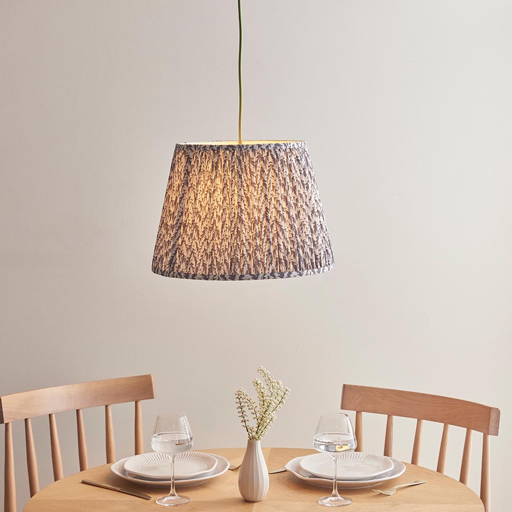 Eltham & Leaf 40cm Pearl grey shade Pendant - Comet Lighting