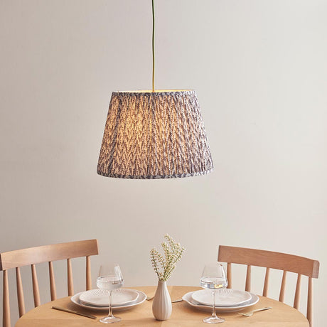 Eltham & Leaf 40cm Pearl grey shade Pendant - Comet Lighting