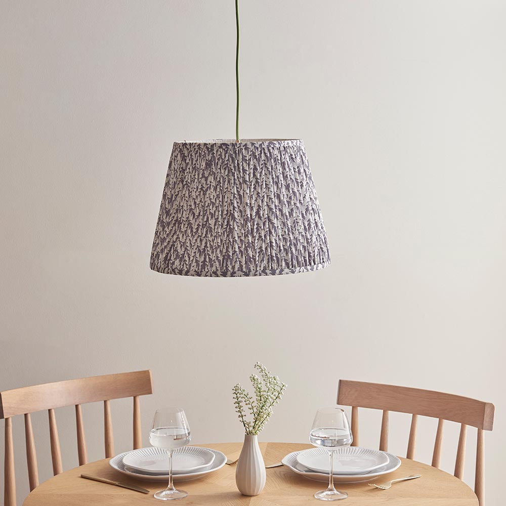 Eltham & Leaf 40cm Pearl grey shade Pendant - Comet Lighting