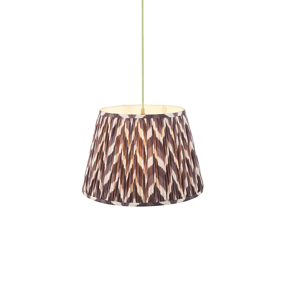 Eltham & Zigzag 40cm Pearl grey shade Pendant - Comet Lighting