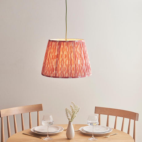 Eltham & Ikat 40cm Coral pink shade Pendant - Comet Lighting