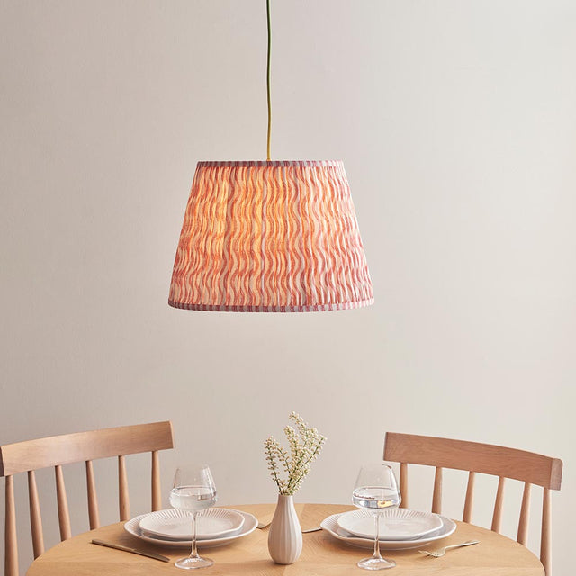 Eltham & Ripple 40cm Coral pink shade Pendant - Comet Lighting