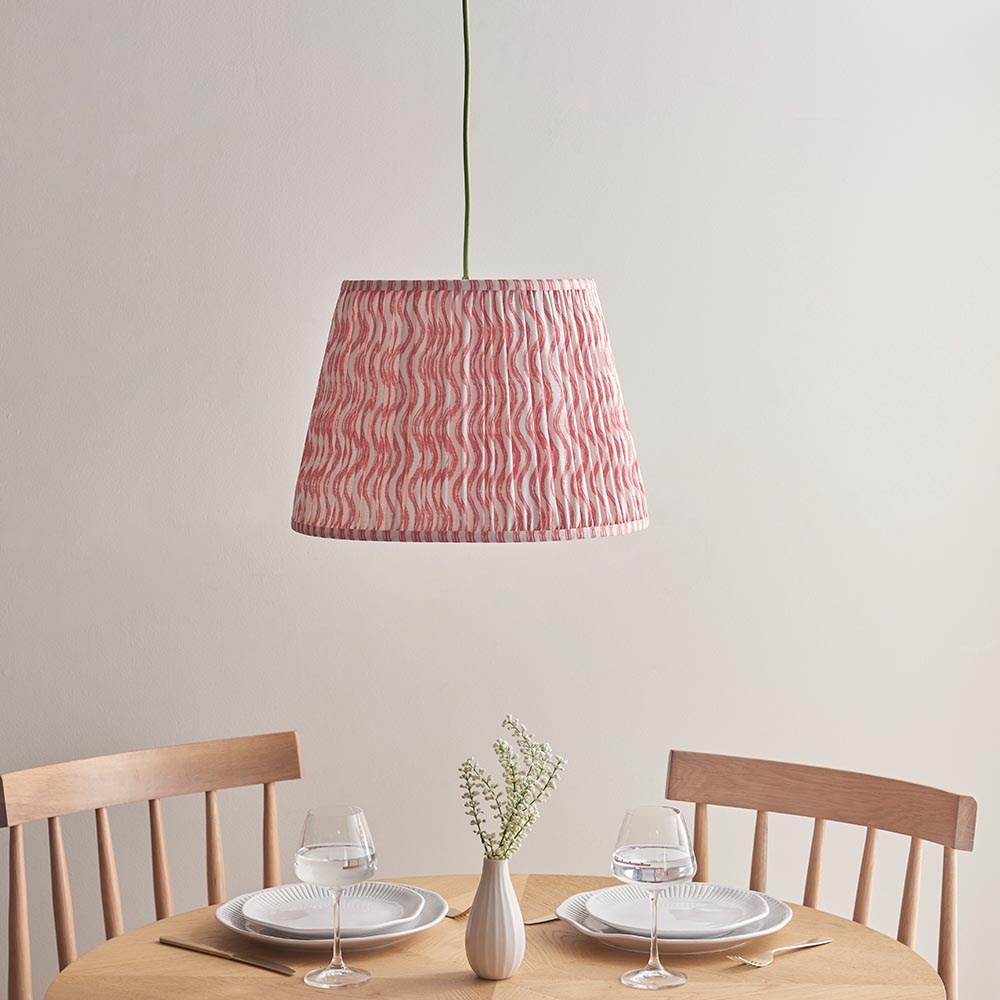 Eltham & Ripple 40cm Coral pink shade Pendant - Comet Lighting