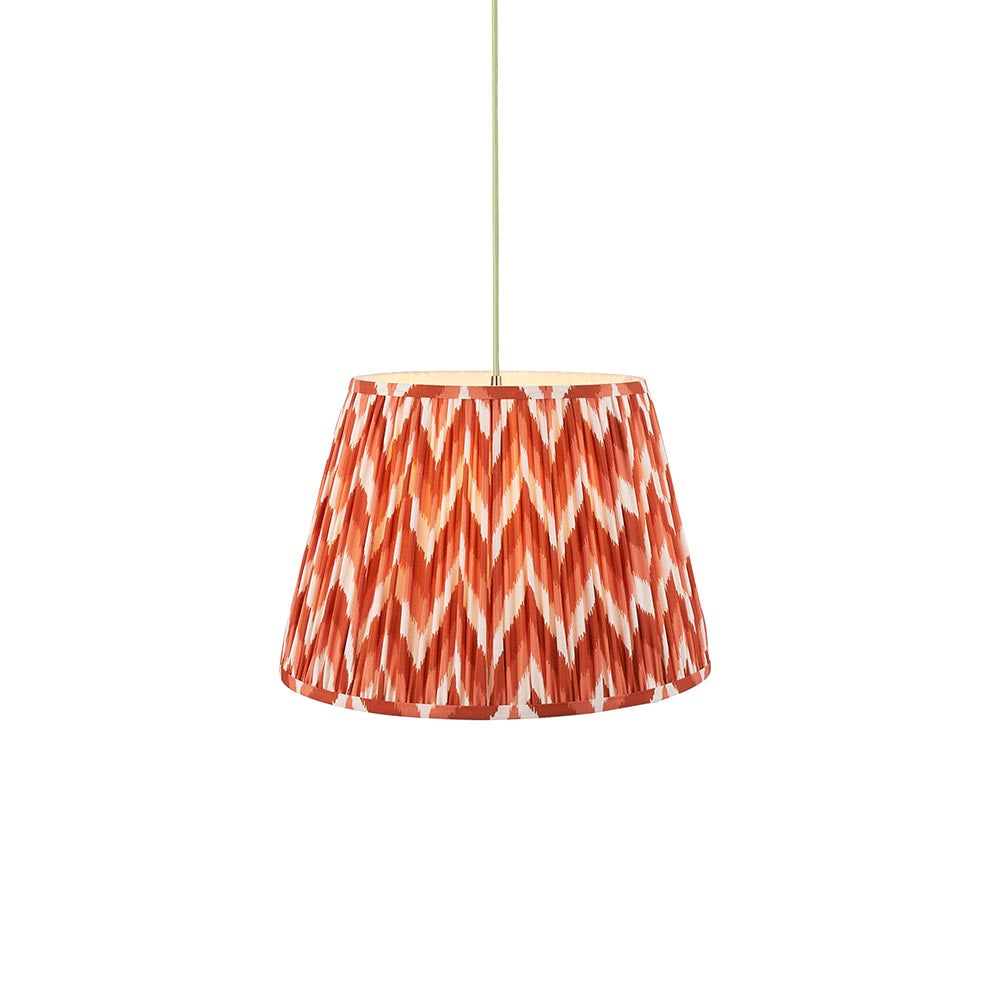 Eltham & Zigzag 40cm Apricot orange shade Pendant - Comet Lighting