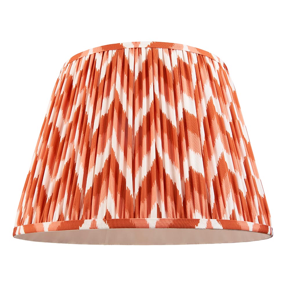 Eltham & Zigzag 40cm Apricot orange shade Pendant - Comet Lighting