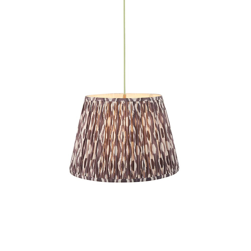 Eltham & Ikat 40cm Pearl grey shade Pendant - Comet Lighting