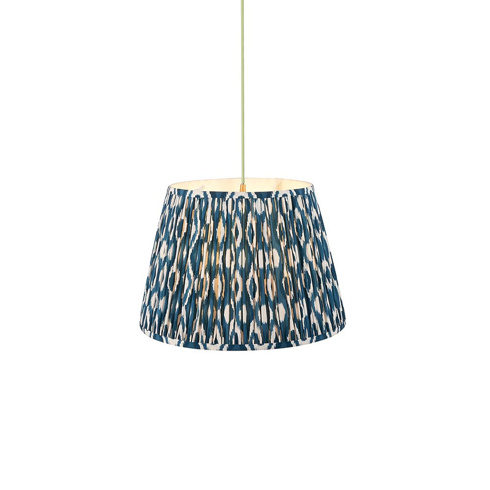 Eltham & Ikat 40cm Marlin blue shade Ceiling Pendant - Comet Lighting