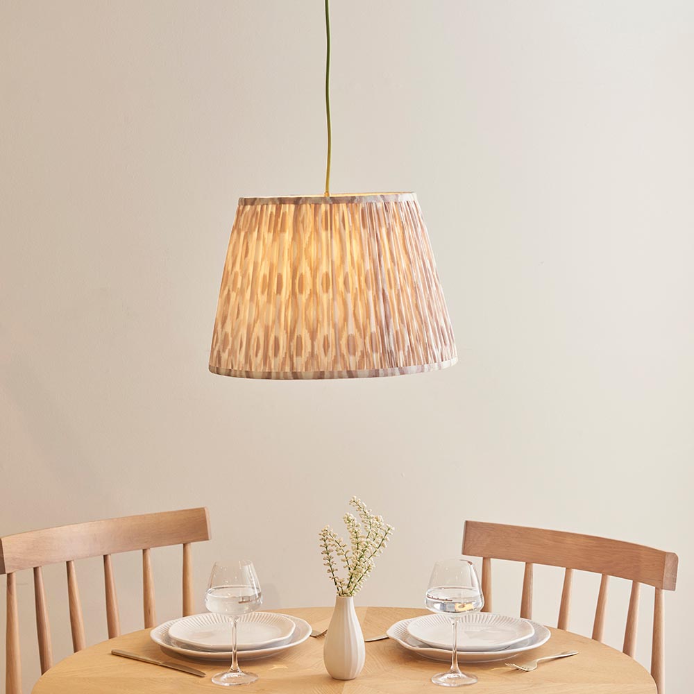Eltham & Ikat 40cm Neutral shade Pendant - Comet Lighting