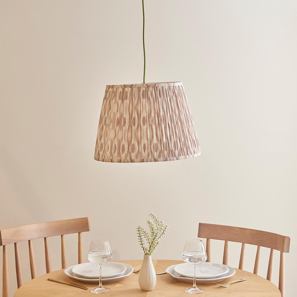 Eltham & Ikat 40cm Neutral shade Pendant - Comet Lighting