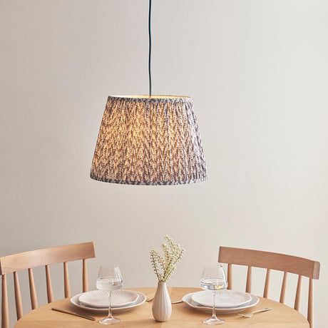 Eltham & Leaf 40cm Pearl grey shade Ceiling Pendant - Comet Lighting