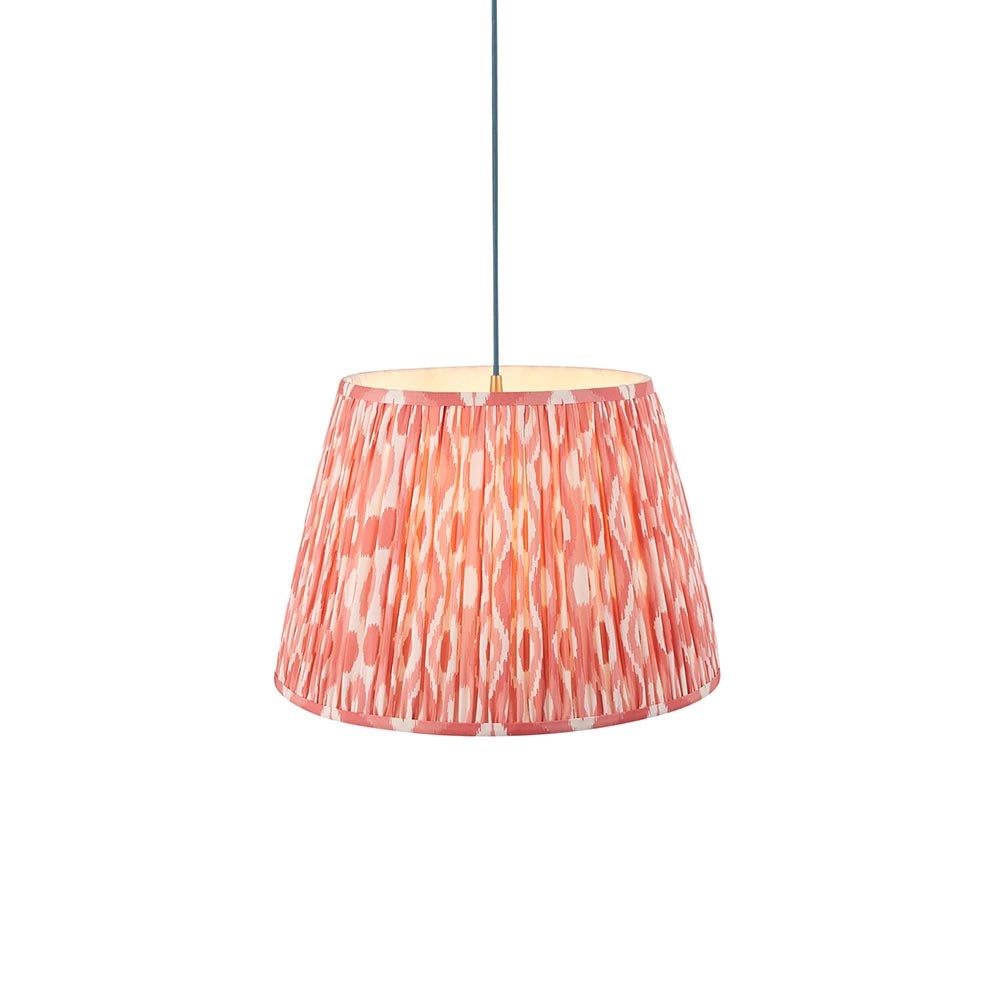 Eltham & Ikat 40cm Coral pink shade Ceiling Pendant - Comet Lighting