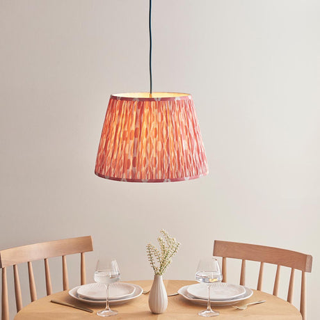 Eltham & Ikat 40cm Coral pink shade Ceiling Pendant - Comet Lighting