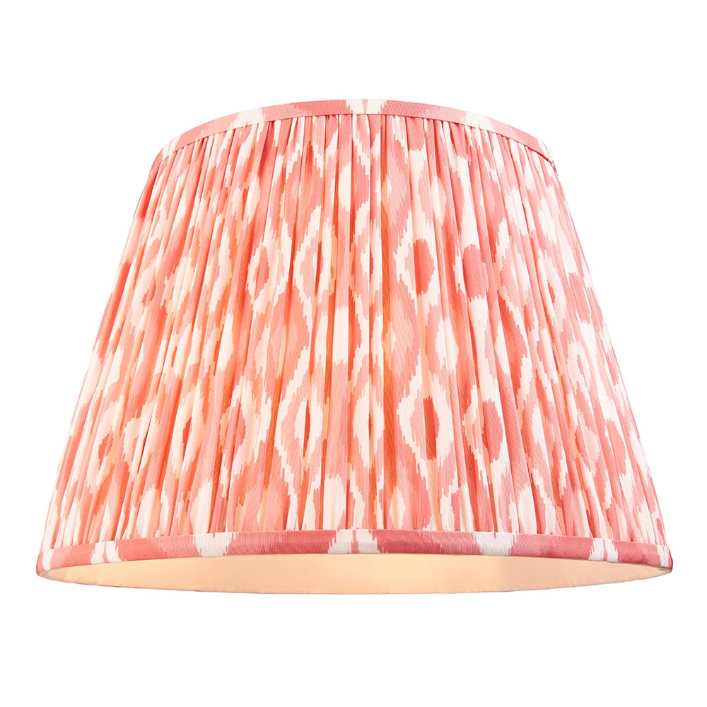 Eltham & Ikat 40cm Coral pink shade Ceiling Pendant - Comet Lighting