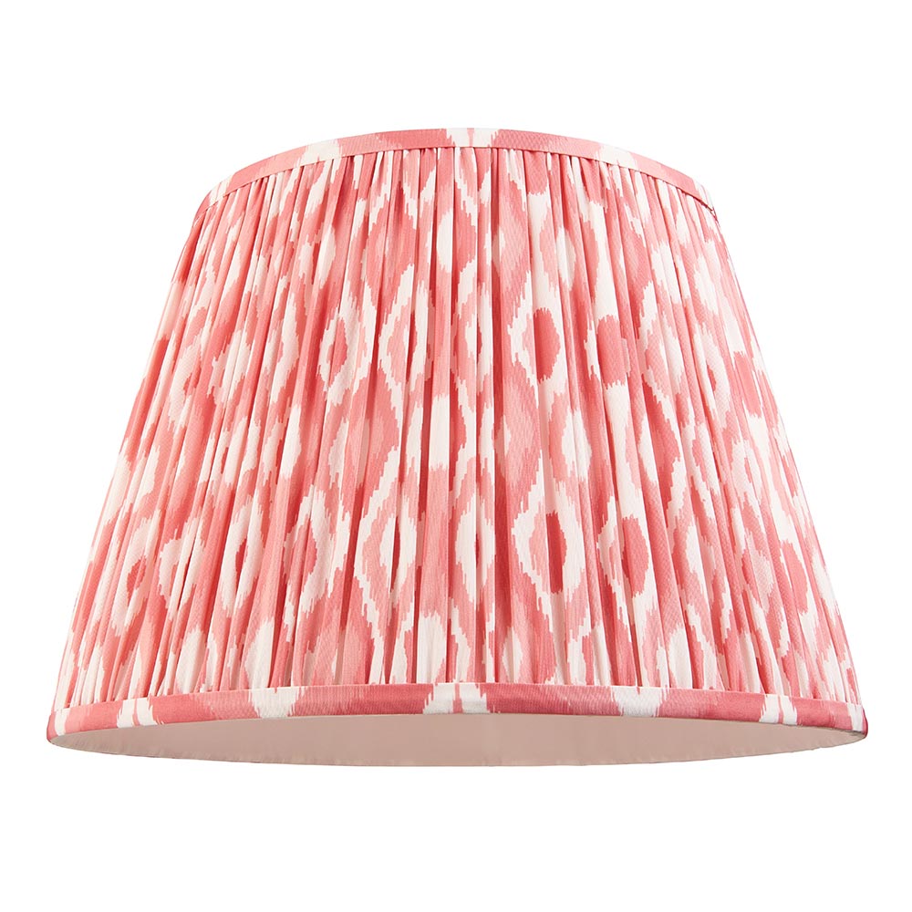 Eltham & Ikat 40cm Coral pink shade Ceiling Pendant - Comet Lighting