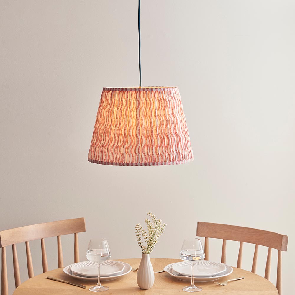 Eltham & Ripple 40cm Coral pink shade Ceiling Pendant - Comet Lighting