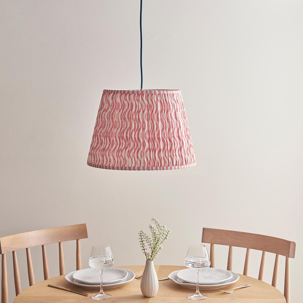 Eltham & Ripple 40cm Coral pink shade Ceiling Pendant - Comet Lighting