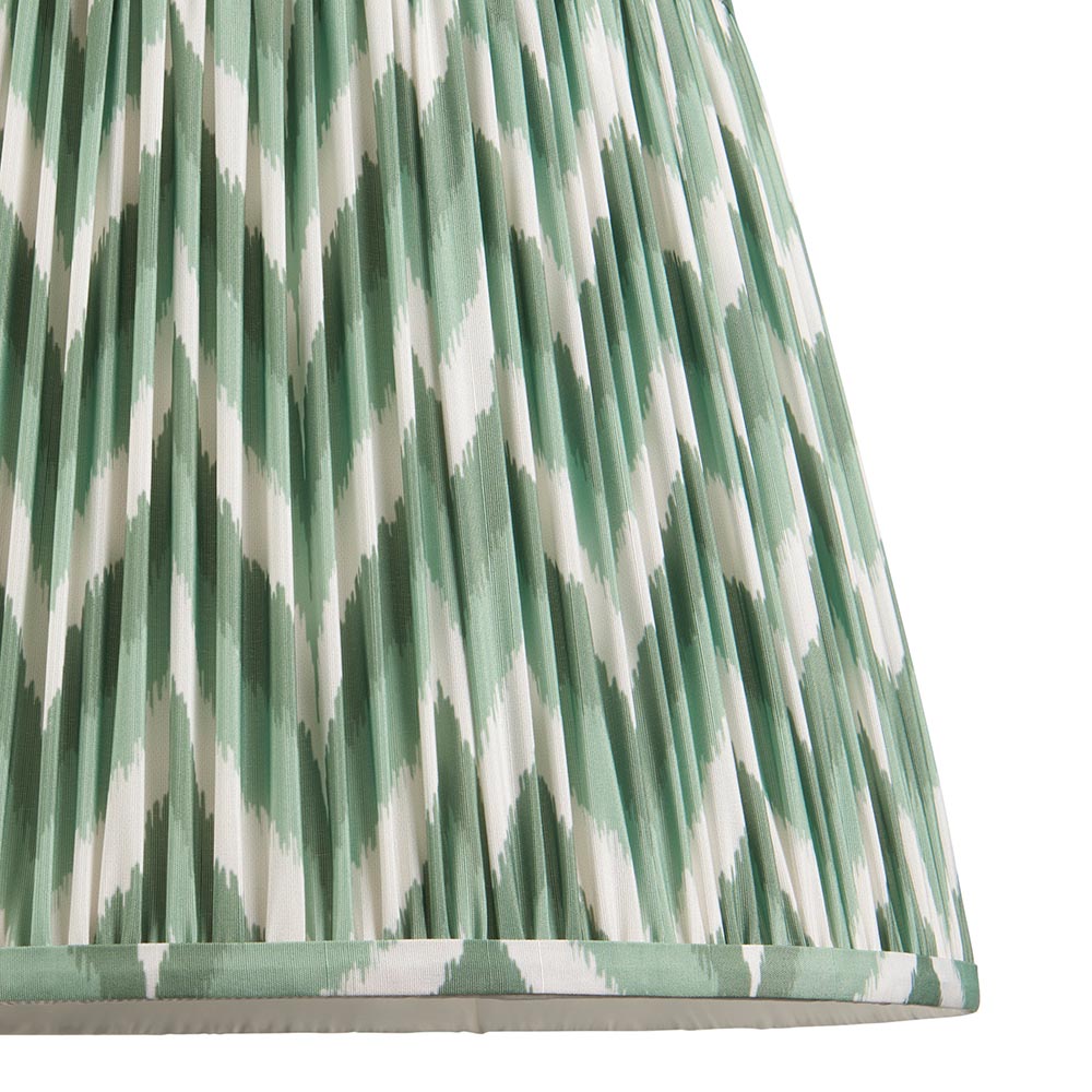 Eltham & Zigzag 40cm Cotswold green shade Ceiling Pendant - Comet Lighting