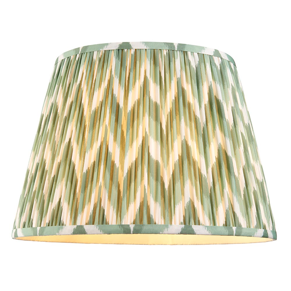 Eltham & Zigzag 40cm Cotswold green shade Ceiling Pendant - Comet Lighting