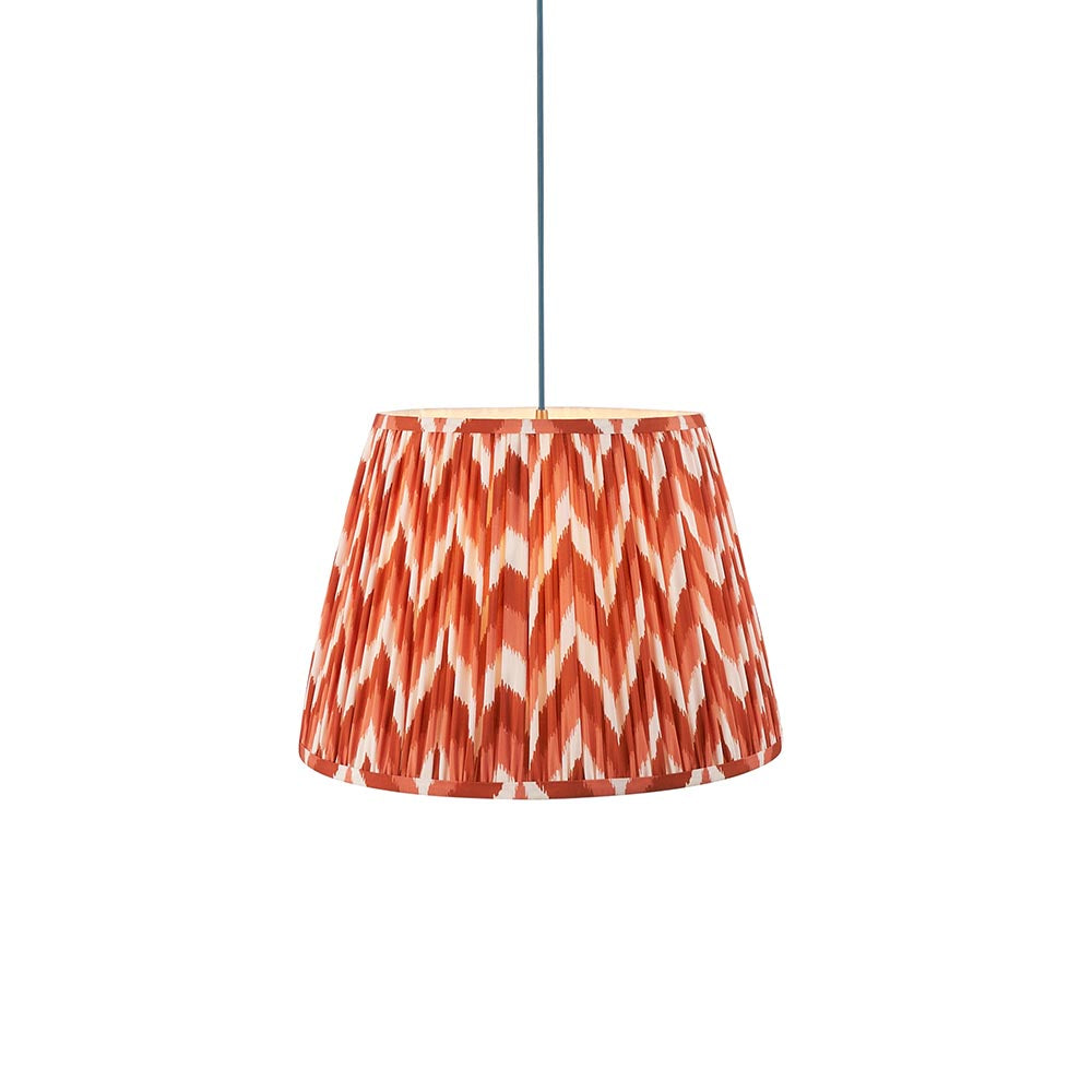 Eltham & Zigzag 40cm Apricot orange shade Ceiling Pendant - Comet Lighting