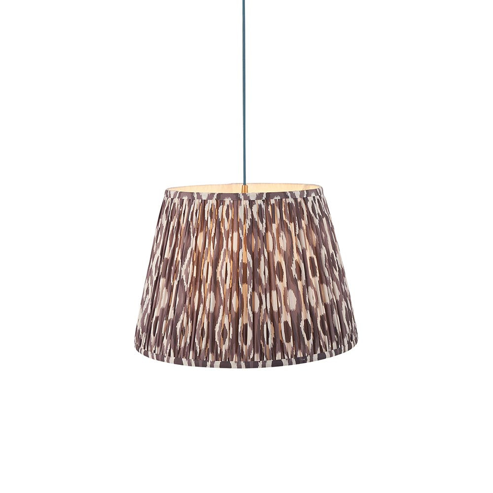 Eltham & Ikat 40cm Pearl grey shade Ceiling Pendant - Comet Lighting