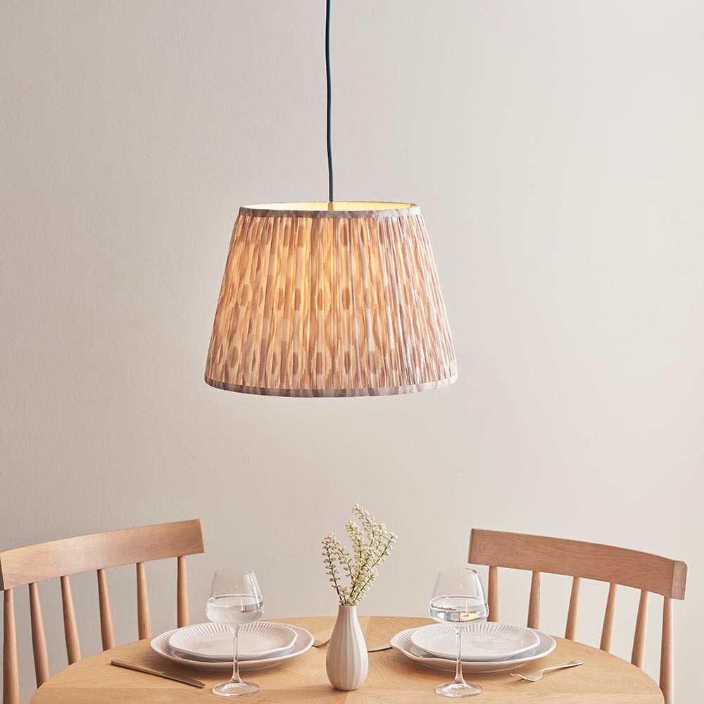 Eltham & Ikat 40cm Neutral shade Ceiling Pendant - Comet Lighting