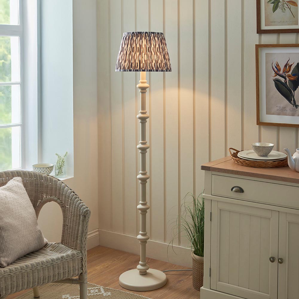 Carnaby & Ikat 35cm Pearl grey shade - Comet Lighting