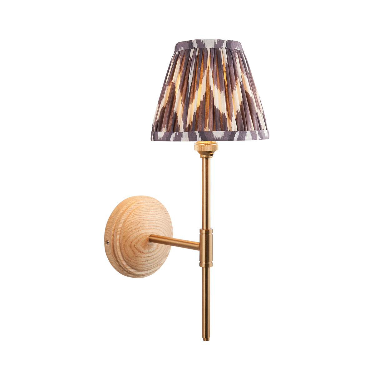 Wood T Bar & Zigzag 16cm Pearl grey shade - Comet Lighting