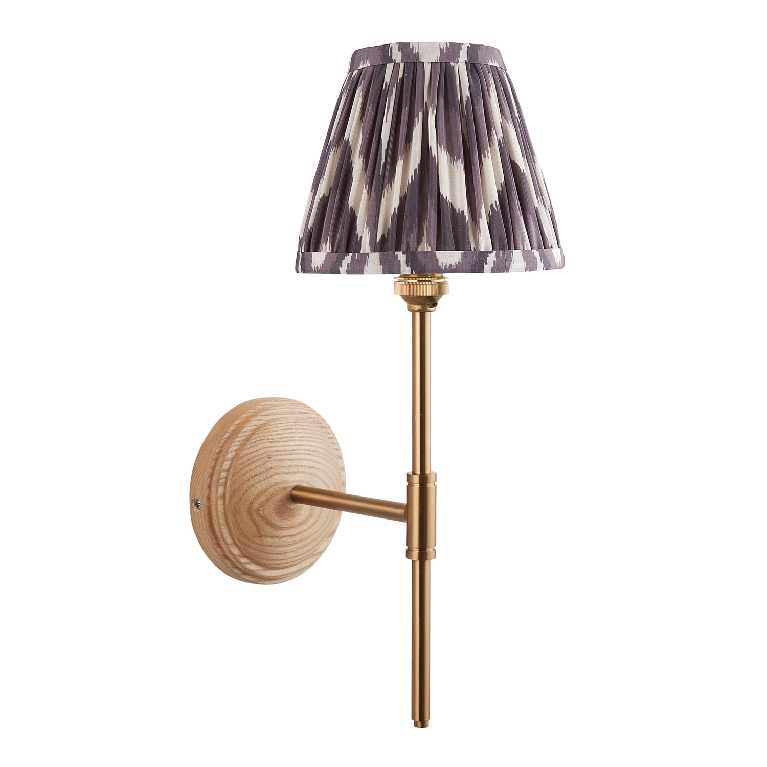 Wood T Bar & Zigzag 16cm Pearl grey shade - Comet Lighting
