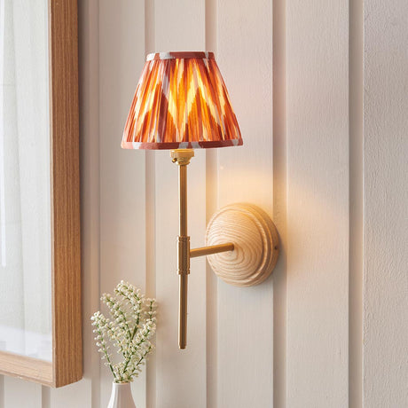 Wood T Bar & Zigzag 16cm Apricot orange shade - Comet Lighting